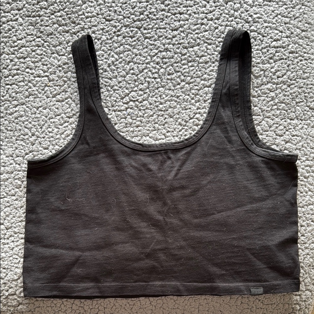 Set Active Black Crop Tank Top